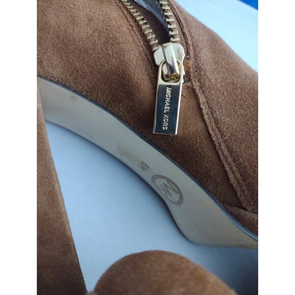 MICHAEL Michael Kors Boots Womens Size 6 Suede Brown Ankle Booties Block Heel - Picture 6 of 8